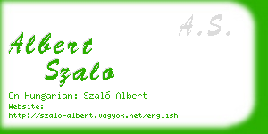 albert szalo business card